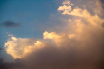 Beautiful clouds in the sky at sunset