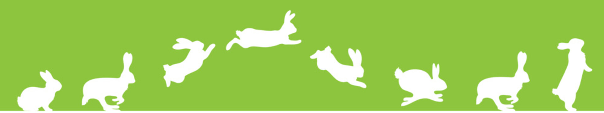 Jumping Easter Bunny green Banner