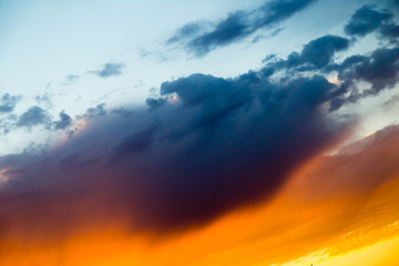 Beautiful clouds in the sky at sunset