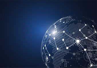 Global network connection. World map point and line composition concept of global business. Vector Illustration