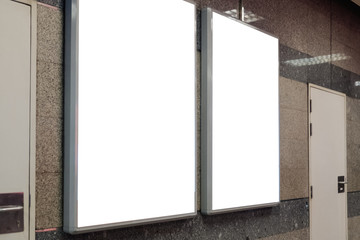 blank advertising billboard at airport.