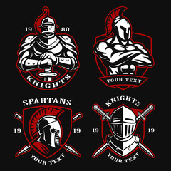 Fototapeta premium Set of ancient warriors