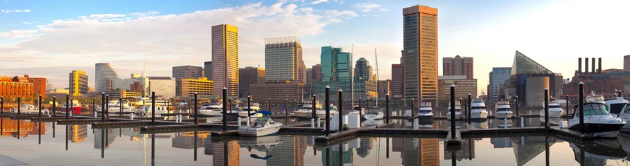  Downtown city skyline, Inner Harbor and marina, Baltimore, Maryland, USA © Jose Luis Stephens