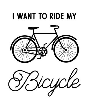I want to ride my bicycle vector illustration