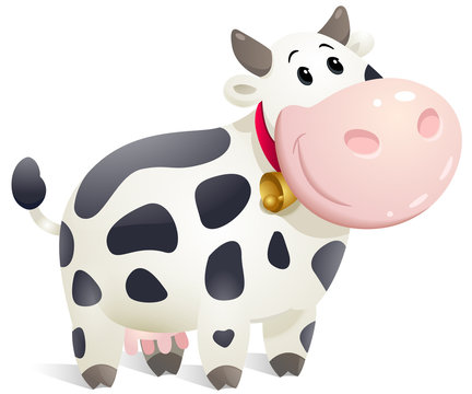 Chubby cow. Vector clip art illustration with simple gradients.