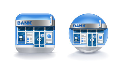 Realistic modern bank mobile icon isolated on white background. Vector clip art illustration. © Happy Illustrator