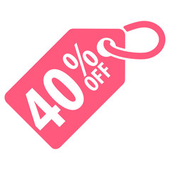 40 percent Off tag. Vector illustration.