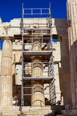 Restoration project on Acropolis of Athens, Greece.