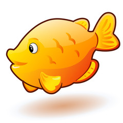 Aquarium cartoon fish. Vector illustration.