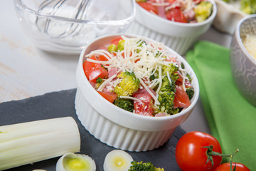 preparation of french  quiche lorraine