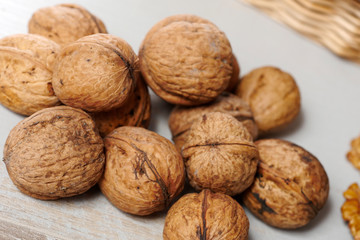 close up of group of walnuts