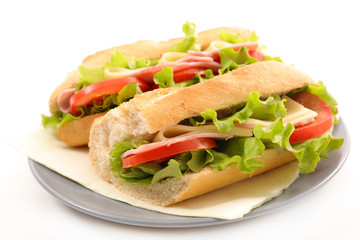 sandwich with ham and vegetable