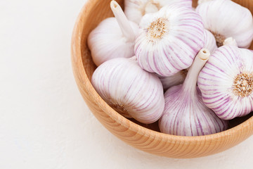garlic bulbs on white background