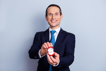 Will you marry me? Say yes! I love you! People together forever person concept. Portrait of excited...