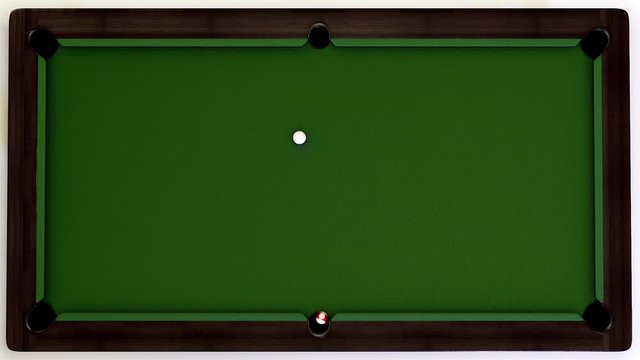 A 3d animation of a snooker pocketing all the balls.