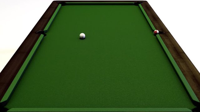 A 3d animation of a snooker pocketing all the balls.