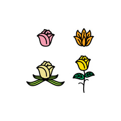 flower vector icon set