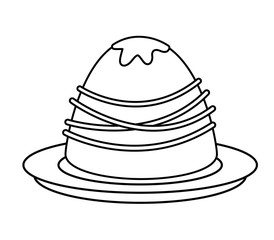 Chocolate truffle icon over white background, vector illustration