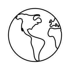 Earth planet icon over white background, vector illustration