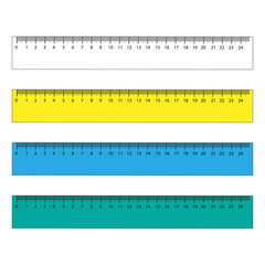 Rulers in centimeters and millimmeters. Vector illustration set.