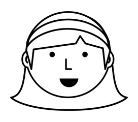 Cartoon woman face icon over white background vector illustration