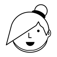 Cartoon woman face icon over white background vector illustration