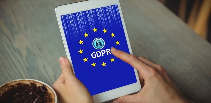 Composite image of european union locked