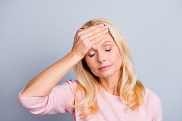 Close up portrait of sad upset unhappy beautiful lovely tender weak nervous feeling bad beautiful...