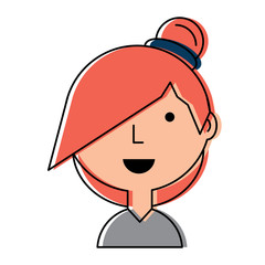 Cartoon girlicon over white background, colorful design.  vector illustration