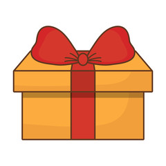 Gift box icon over white background colorful design. vector illustration