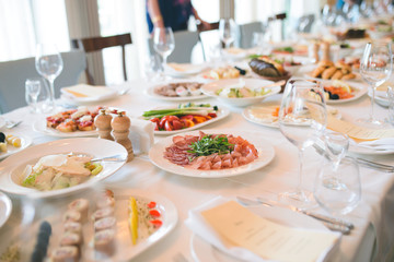 Plates with Festive Food