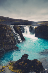 Obraz premium Hrauneyjafoss Waterfalls In Iceland