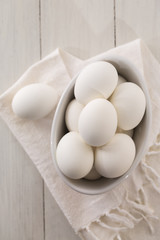 Still life white eggs