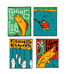 Fishing poster set