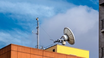 Technology - The satellite transmission system of the ARD capital studio Berlin one of the most important television stations in Berlin the capital of Germany.