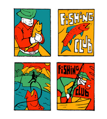 Fishing poster set