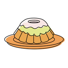 sweet cake icon over white background, colorful design. vector illustration