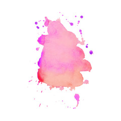 Abstract isolated watercolor hand drawn paper texture stain on white background for text design, web, label.