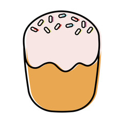 Sweet muffin icon over white background, colorful design. vector illustration