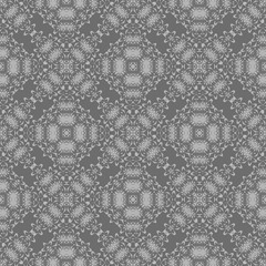 Grey Ornamental Seamless Pattern. Endless Texture. Oriental Geometric Ornament