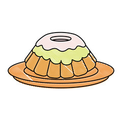 sweet cake icon over white background, colorful design. vector illustration