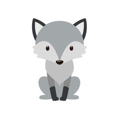Gray wolf. Cartoon, wolf grey the nature of the character.