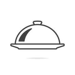 Food serving cover line icon