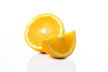 Orange. A slice of orange. Isolate on white background