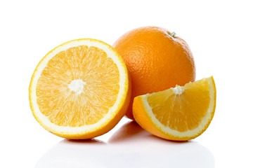 Oranges. The orange slices. Isolate on white background