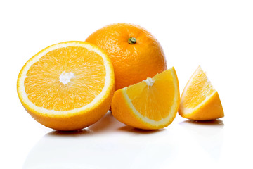 Oranges. The orange slices. Isolate on white background