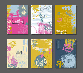 Vector collection of spring cards.