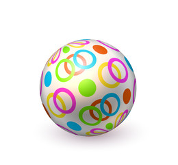 Vector realistic beach inflatable dotted ball