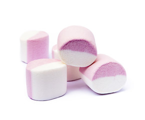 sweet marshmallow isolated on white background
