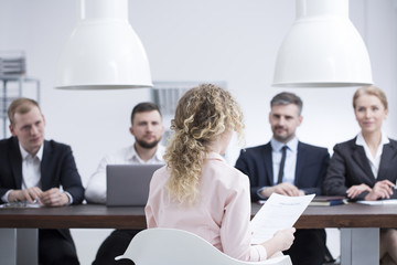 Woman on job interview